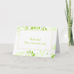 Floral Swirls in Hues of Fresh Green Thank You Card
