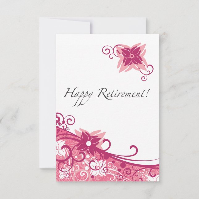 Floral Swirls Retirement Party Invitation (Front)