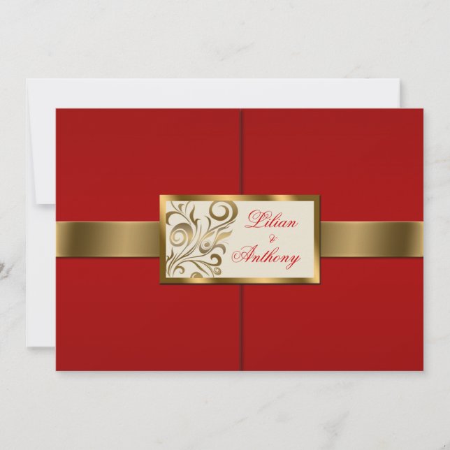 Floral Swirls Wedding Invitation (Front)