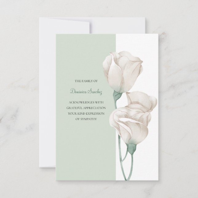 Floral Sympathy Acknowledgement Card (Front)