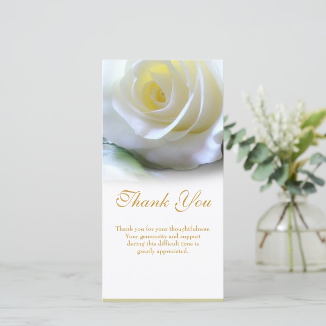 Floral Sympathy Funeral Thank You Custom Photo (Standing Front)