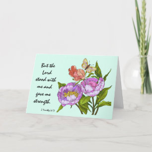 Floral Sympathy, Scripture Verse on God's strength Card