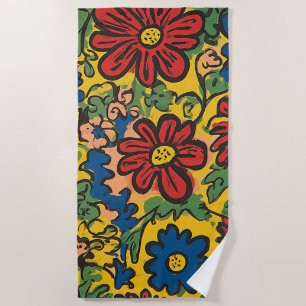 Floral Symphony Beach Towel