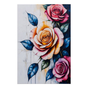 Floral Symphony Glossy Poster