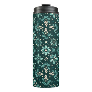 Floral Symphony Pattern Thermal Tumbler