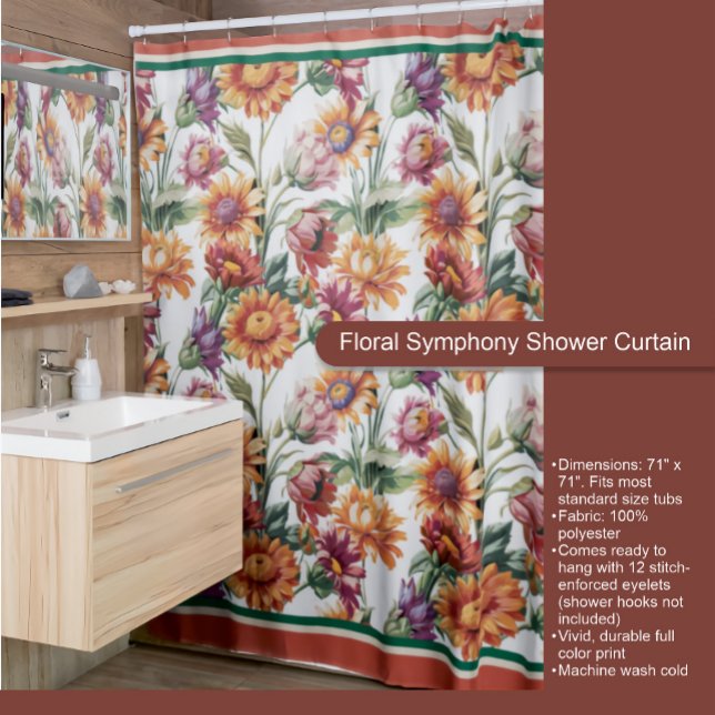 Floral Symphony Shower Curtain (Creator Uploaded)