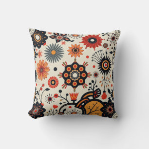 Floral Symphony Throw Pillow
