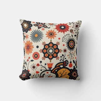 Floral Symphony Throw Pillow