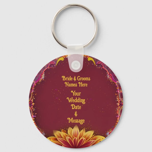 Floral Symphony: Wedding Elegance Collection Keychain (Back)