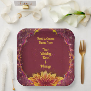 Floral Symphony: Wedding Elegance Collection Paper Plate