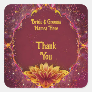 Floral Symphony: Wedding Elegance Collection Square Sticker
