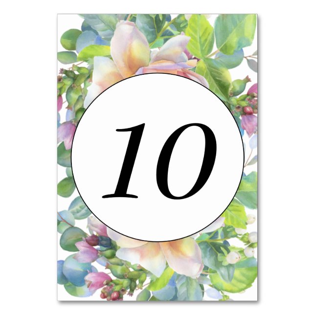 Floral Table Number (Front)
