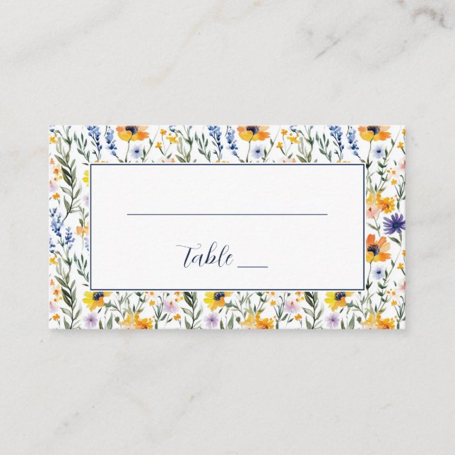 Floral Table Number Card (Front)