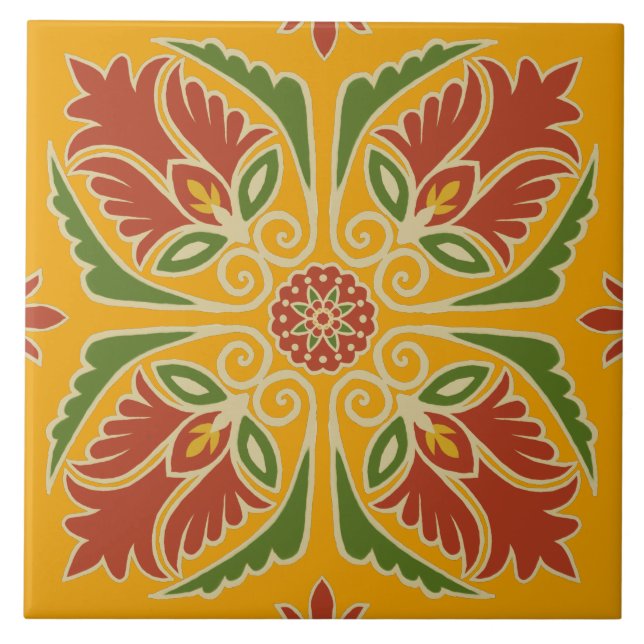 Floral Talavera Tile  (Front)