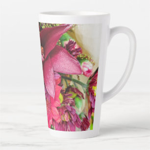 floral tall latte mug