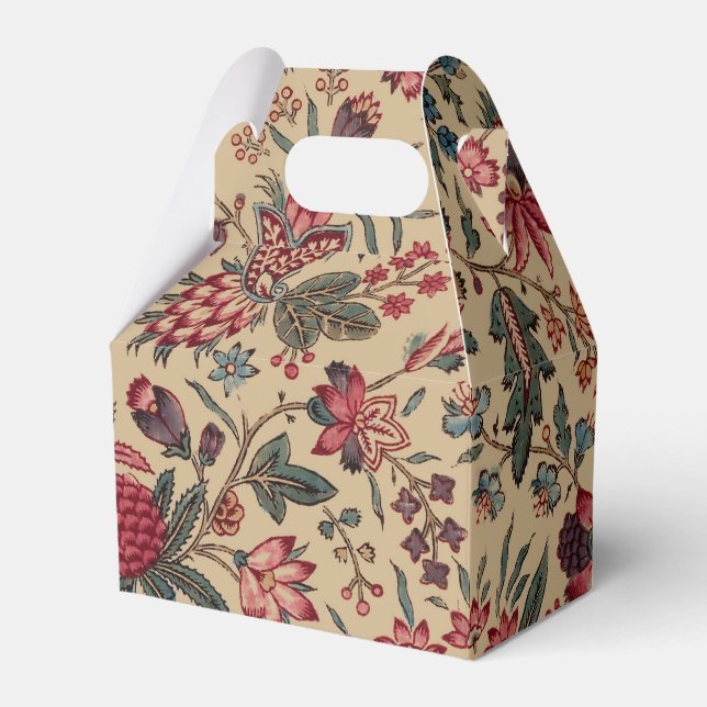 Floral Tapestry Needlework Flower Art Favor Box (Front Side)