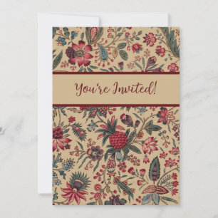 Floral Tapestry Needlework Flower Art Invitation