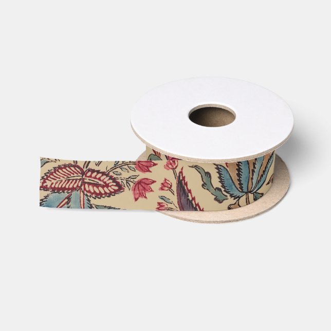 Floral Tapestry Needlework Flower Art Satin Ribbon (Spool)
