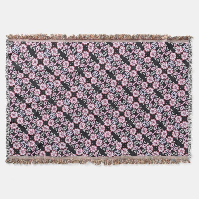 Floral Tapestry  Throw Blanket (Front)