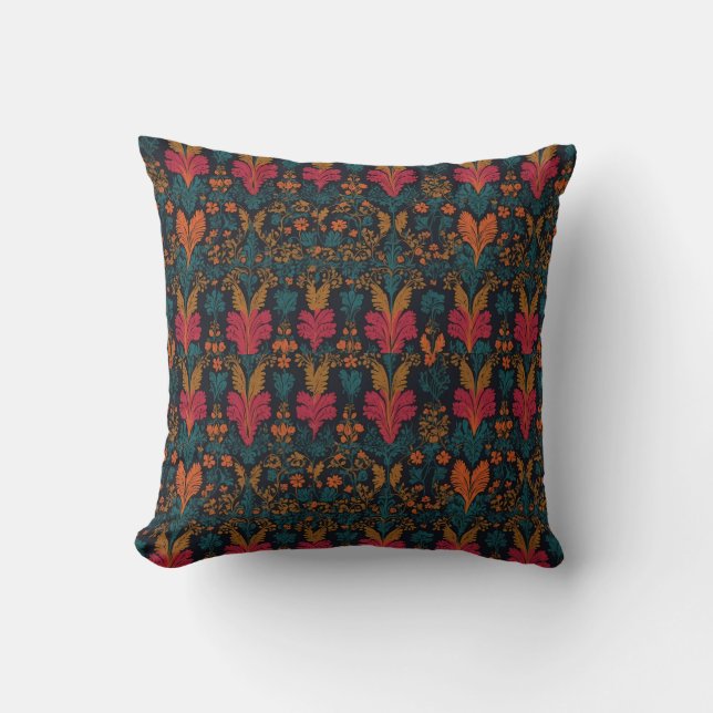 Floral Tapestry Throw Pillow (Front)