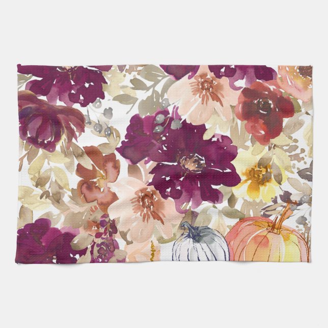 Floral Tattoo Kitchen Towel (Horizontal)