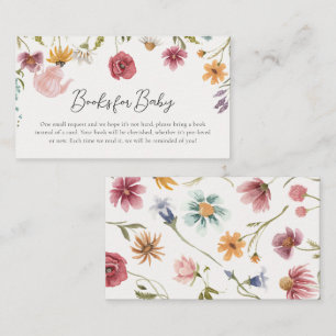 Floral Tea Baby Shower Books for Baby Cards