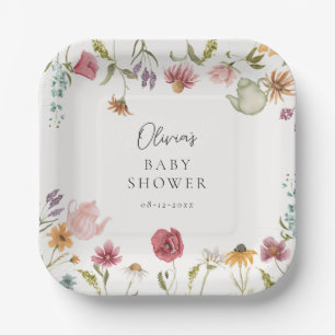 Floral Tea Baby Shower Plates
