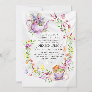 Floral Tea Party Baby Shower Invitation