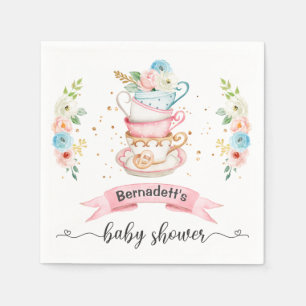 Floral  Tea Party Baby Shower Paper Napkin