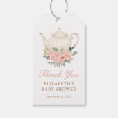 Floral Tea Party Baby Shower Thank You Gift Tags (Front)