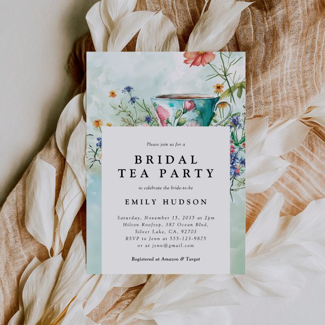 Floral Tea Party Bridal Shower Invitation (Creator Uploaded)
