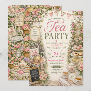 Floral Tea Party Invitation