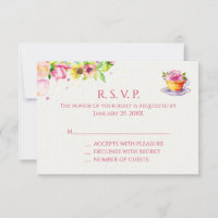 Floral Tea Party Response Cards