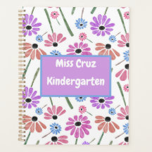 Floral Teacher Name/Grade Colorful