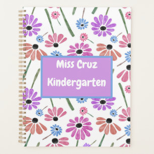 Floral Teacher Name/Grade Colourful Planner
