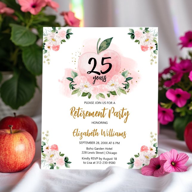 Floral Teacher Retirement Party Budget Invitation (Creator Uploaded)