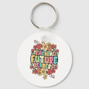 Floral Teacher Teaching Future Leaders Back To Sch Keychain