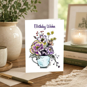 Floral Teacup Birthday Card