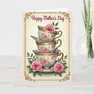Floral Teacup Mothers Day Card