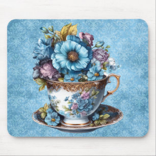 Floral Teacup Mouse Pad