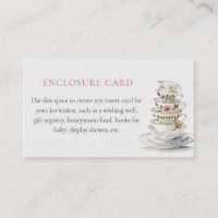 Floral Teacups Shower Enclosure Card