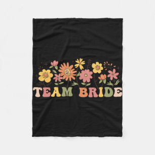 Floral Team Bride Wildflower Wedding Bachelorette Fleece Blanket