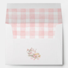 Floral Teapot Cup Of Tea Pink Bow Gingham