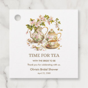 Floral Teapot Time for Tea Bridal Shower Favour Tags