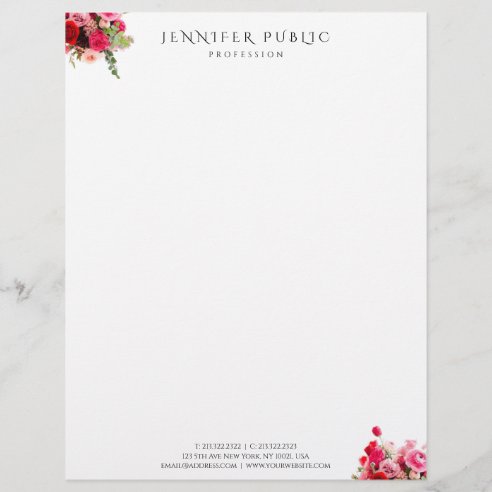 Flower Letterhead | Zazzle CA