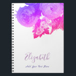 Floral Template Elegant Watercolor Flowers Roses Notebook<br><div class="desc">Floral Template Elegant Watercolor Flowers Roses Notebook.</div>
