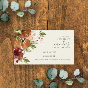 Floral Terracotta How Many Candies card