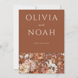 Floral Terracotta Nous sommes engagés carte Faire-