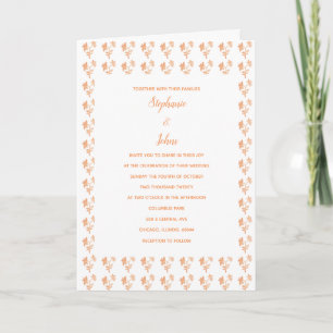 Floral Terracotta Pattern Simple Boho Chic Wedding Invitation