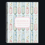 Floral Test Tube Science Notebook<br><div class="desc">This design features a Floral Test Tube pattern and a subject label with the word "Science." You can personalize with a name</div>